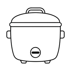 rice cooker line art vector illustration