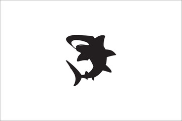 shark silhouette vector illustration. Different kind of sharks.