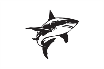 Obraz premium shark silhouette vector illustration. Different kind of sharks.
