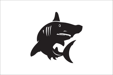 Obraz premium shark silhouette vector illustration. Different kind of sharks.