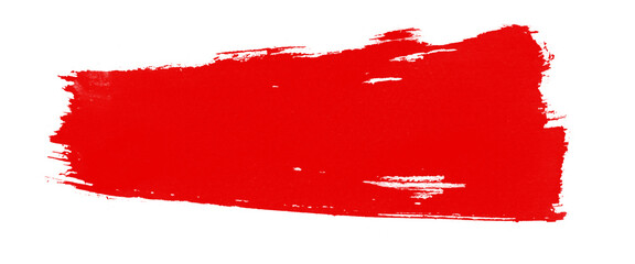 Abstract red paint on the white background