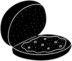 bread illustration food silhouette sandwich logo hoagie icon tasty outline picnic meal snack toast loaf jam breakfast slice bakery shape eat meat toasted for vector graphic background