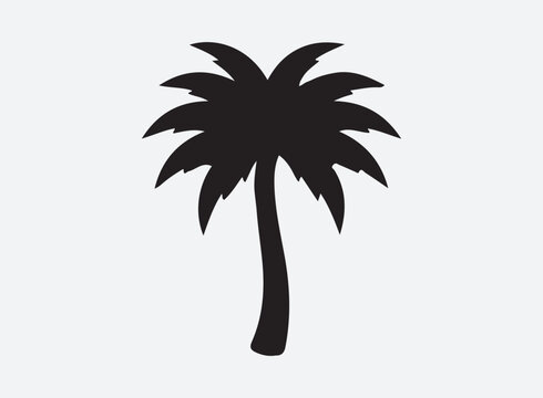 recommend clip art: Palm silhouette icon, outline, palm tree summer logo template vector illustration.
