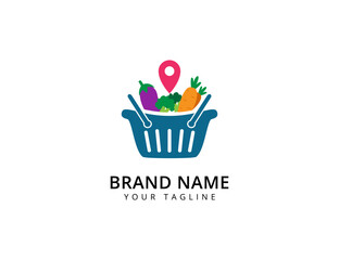 Local shop logo design. Groceries logo icon vector