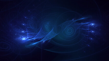 3D manual rendering abstract fractal light background. Its not AI Generatd illustration.