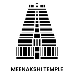 Meenakshi Amman Temple, Madurai, Tamil Nadu, India. minimalist black fill icon, a historical landmark for web, mobile apps and UI.