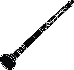 Didgeridoo musical instrument silhouette black and white