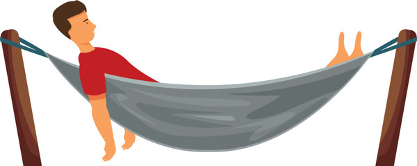 Young man relaxing in hammock on white background