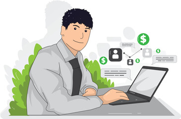 man working in office analyzing business opportunities