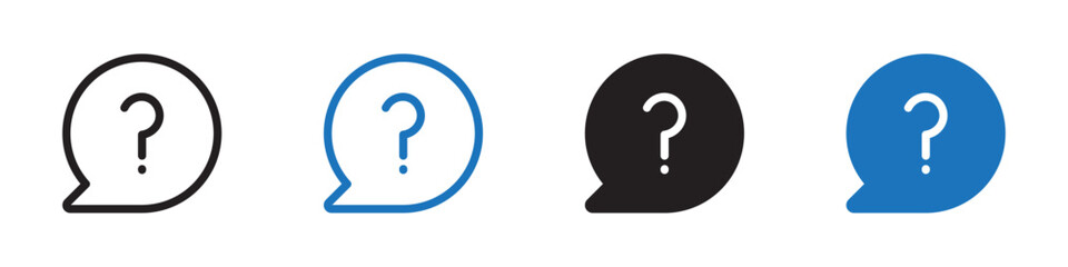 Question icon set Simple outline illustration