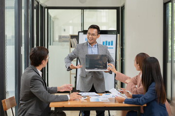 Asia business meeting   consultations of business people in the company's meeting room. 