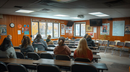 Photos of support groups, community outreach programs, or educational seminars about drug prevention and recovery.