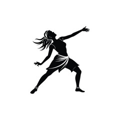one women street dance pose silhouette