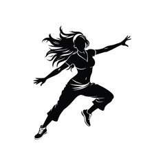 one women street dance silhouette

