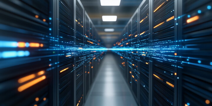 Data center and network devices in high performance operation. 