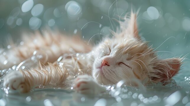 white kitty bathing,pupples --ar 16:9 --stylize 750 Job ID: 4bec3698-d5a2-4e72-824c-a27b586bfd28