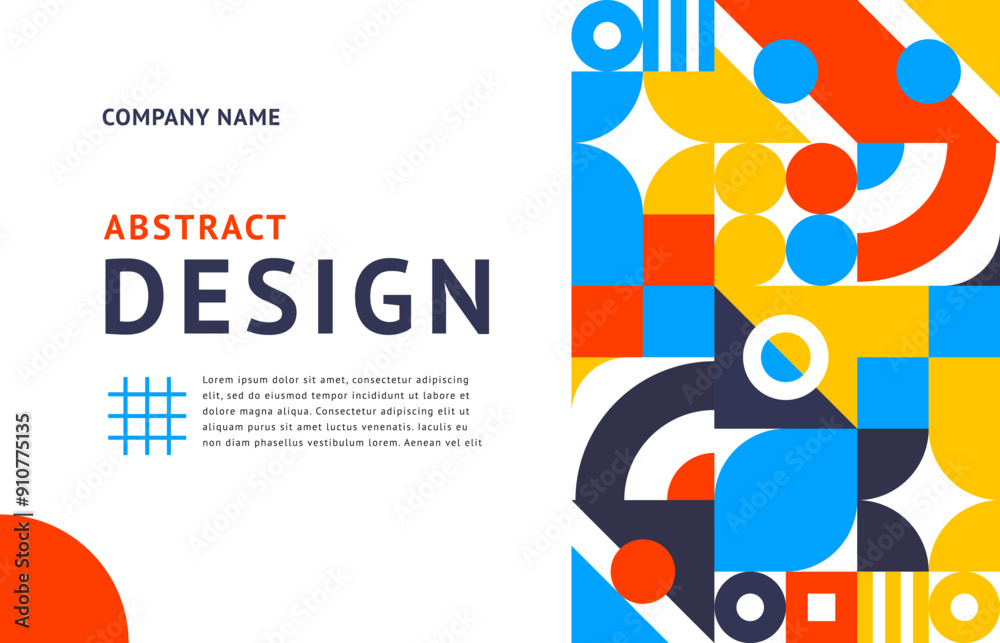 Wall mural abstract business banner with geometric elements. vector modern background, template or layout for c