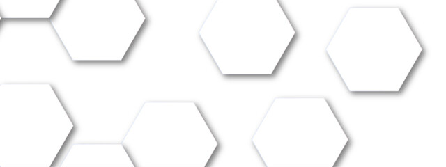 Fototapeta premium Abstract white soft hexagon concept design abstract technology background vector. White 3D futuristic honeycomb mosaic white background. 
