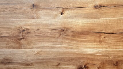 Fototapeta premium Light oak wooden planks with a natural finish, showcasing fine grain details and knots