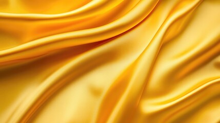 Obraz premium Luxurious yellow silk satin fabric with rich folds and a golden shine, ideal for elegant backgrounds