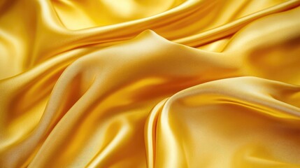 Fototapeta premium Luxurious yellow silk satin fabric with rich folds and a golden shine, ideal for elegant backgrounds