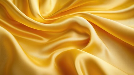 Fototapeta premium Luxurious yellow silk satin with rich folds and a smooth texture, exuding a golden warmth