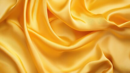 Fototapeta premium Luxurious yellow silk satin with rich folds and a smooth texture, exuding a golden warmth