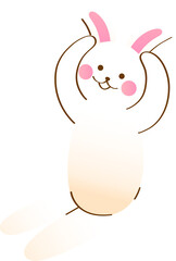 rabbits put its hands on the head