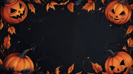 Halloween Pumpkin Lantern Decoration Frame Background