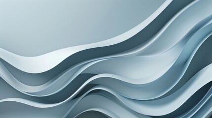 Obraz premium Abstract background with smooth flowing waves in various shades of blue, creating a serene and modern visual effect.