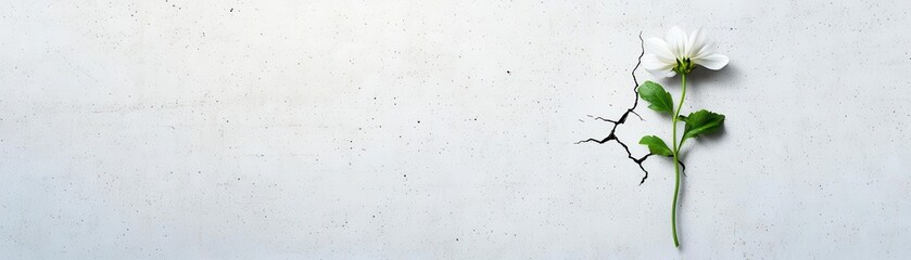 A blooming flower breaking through concrete, symbolizing hope