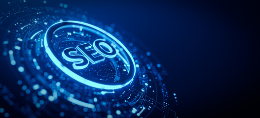 Digital SEO Search Online Optimization icon. Marketing Web Traffic Internet Business Technology Concept