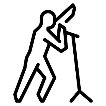 black line art person singing clip art preview