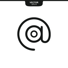 Email symbol - black vector illustration
