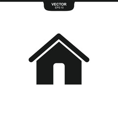 Home icon. House symbol illustration vector to be used in web applications. House flat pictogram isolated