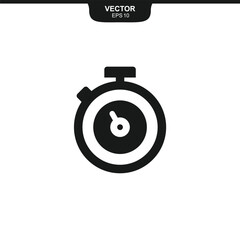 Stopwatch Icon Vector Template Flat Design
