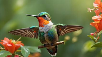 Obraz premium hummingbird on flower