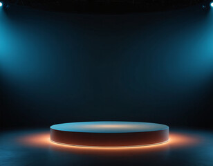 3d render of vector abstract background. Podium for show product