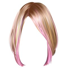 Hairstyle blonde pink wig.