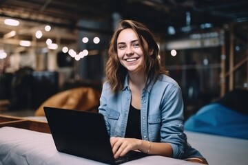 Fototapeta premium Woman laptop entrepreneur computer.