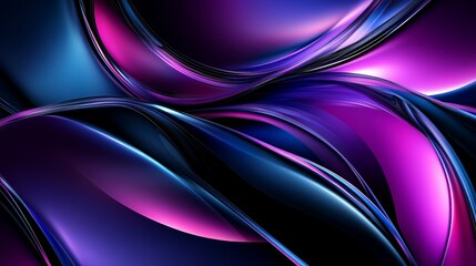 Fototapeta premium Abstract flowing shapes in purple, blue, black colors