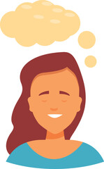 Young woman is thinking about something pleasant with eyes closed