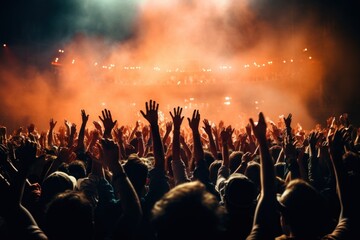 Fototapeta na wymiar Concert adult crowd hand.