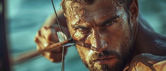 Arrow released from bow emphasizing athlete s precision