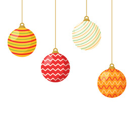 Round christmas balls hanging 