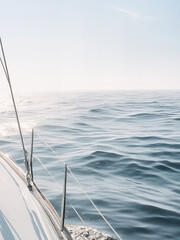 Obraz premium Background Aesthetics of white, Sea and Desert, Santorini, Ceramics, Vases, Beautiful Landscape and Interior, Picnic, Transparent water,