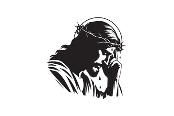 Jesus had silhouette vector illustration