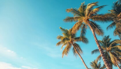 Palm Trees Against a Clear Blue Sky