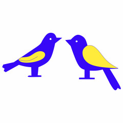 Obraz premium Colorful birds Victor illustration with white background 