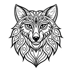 wolf head mandala tattoo silhouette